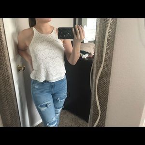 Cute while lace tank